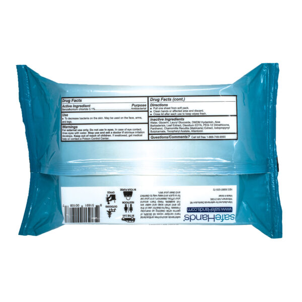 safehands sanitizer wipes back