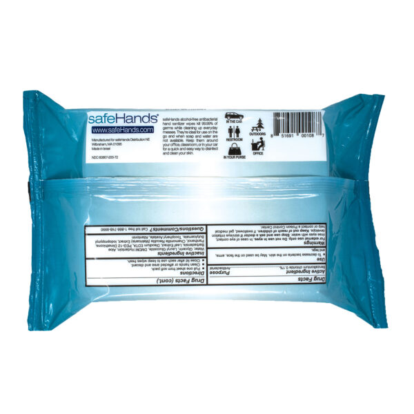safehands sanitizer wipes back
