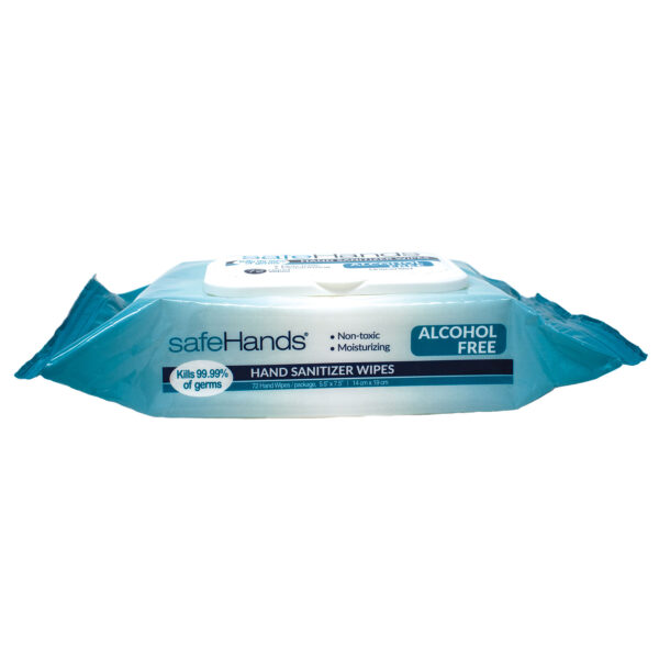 safehands sanitizer wipes side