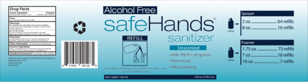 safeHands label 128oz